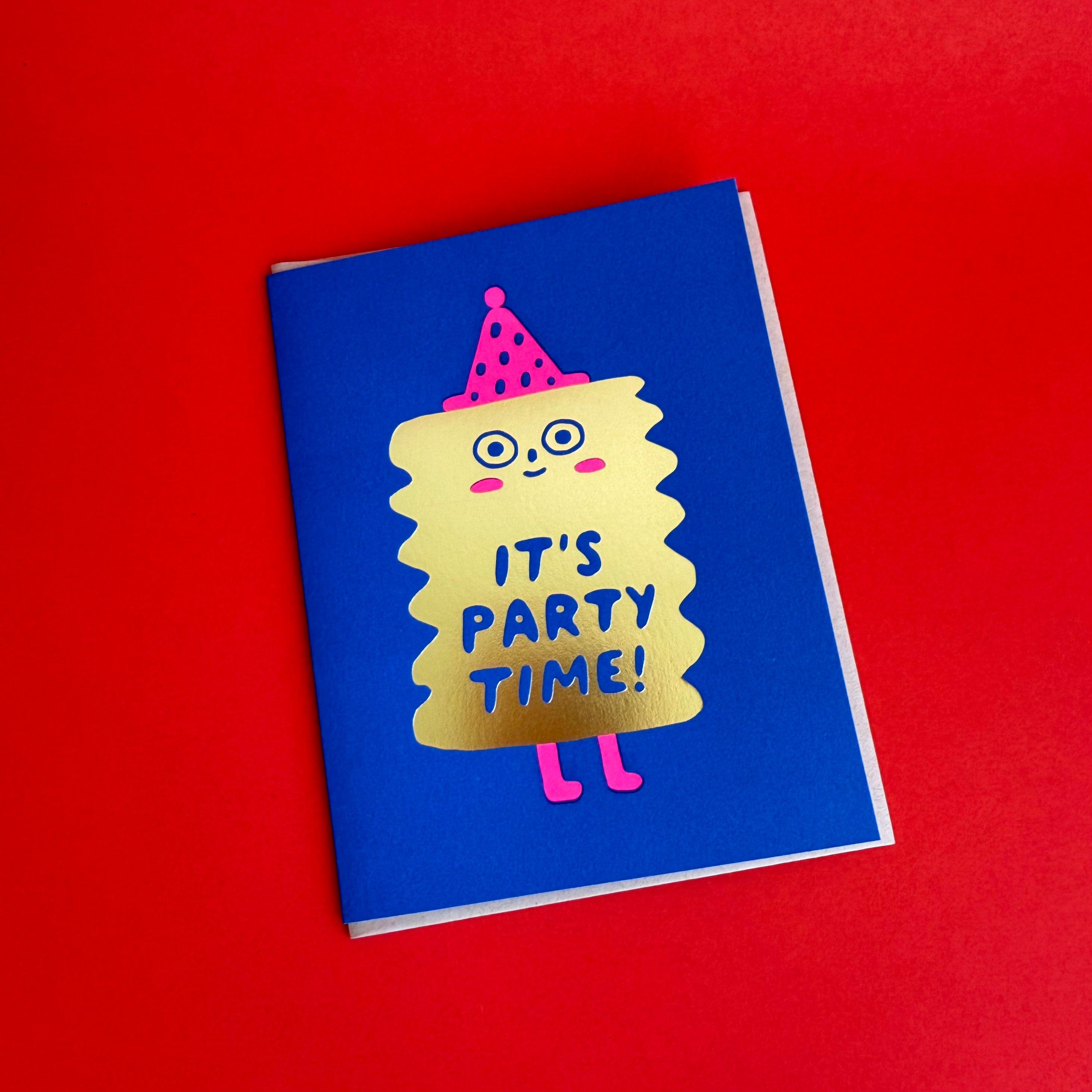 Party Time Birthday Friend Letterpress Greeting Card