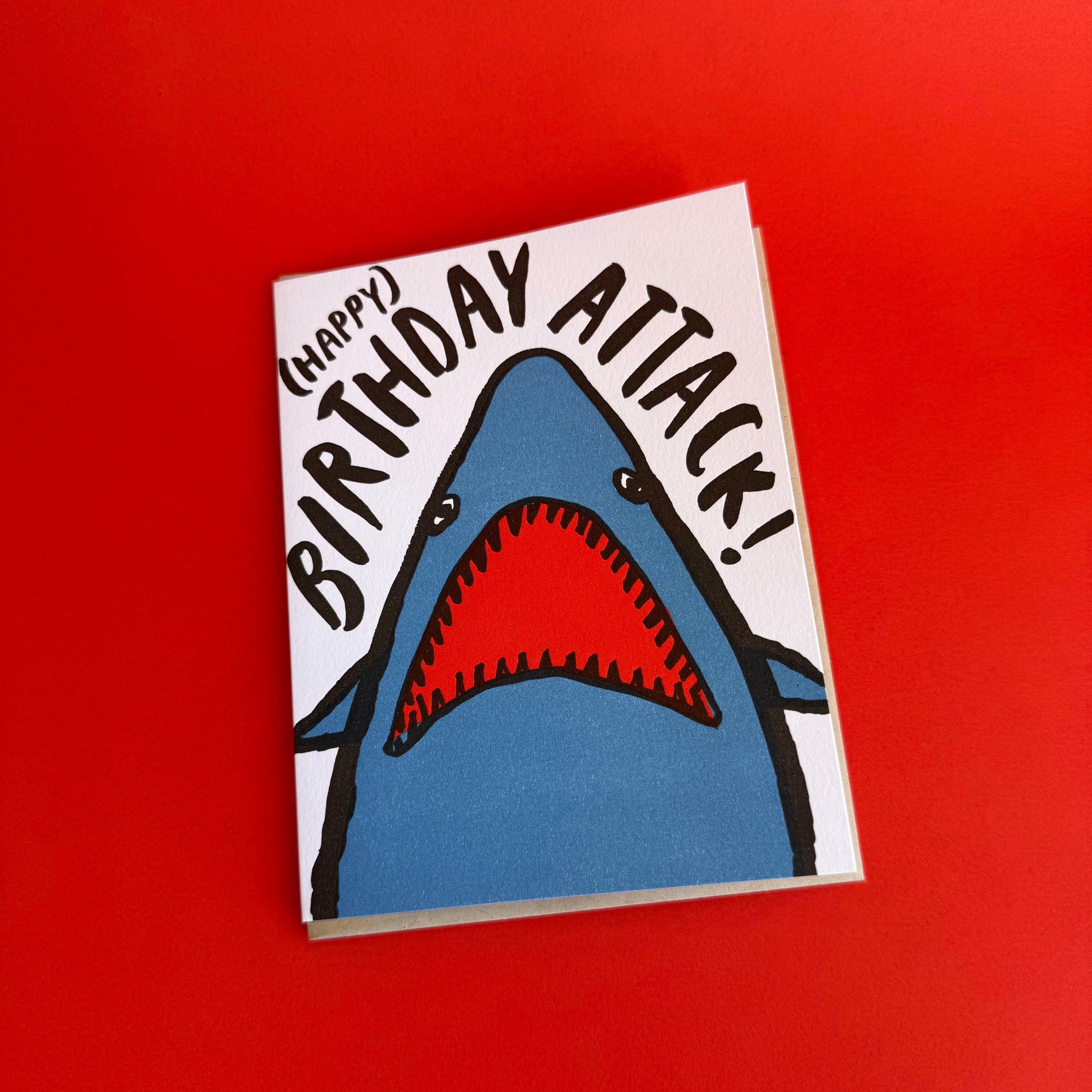 Shark Birthday Letterpress Greeting Card
