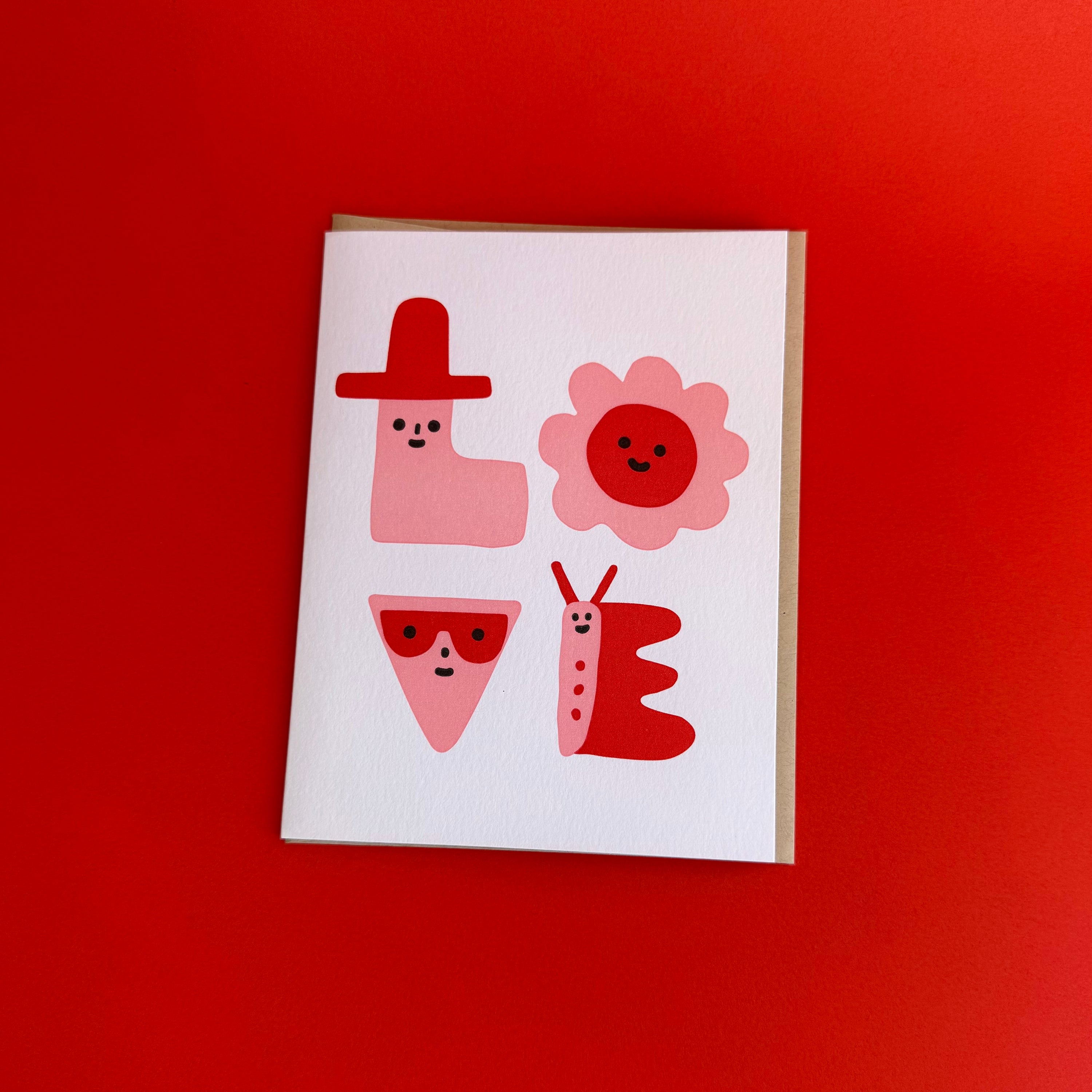Love Characters Letterpress Greeting Card