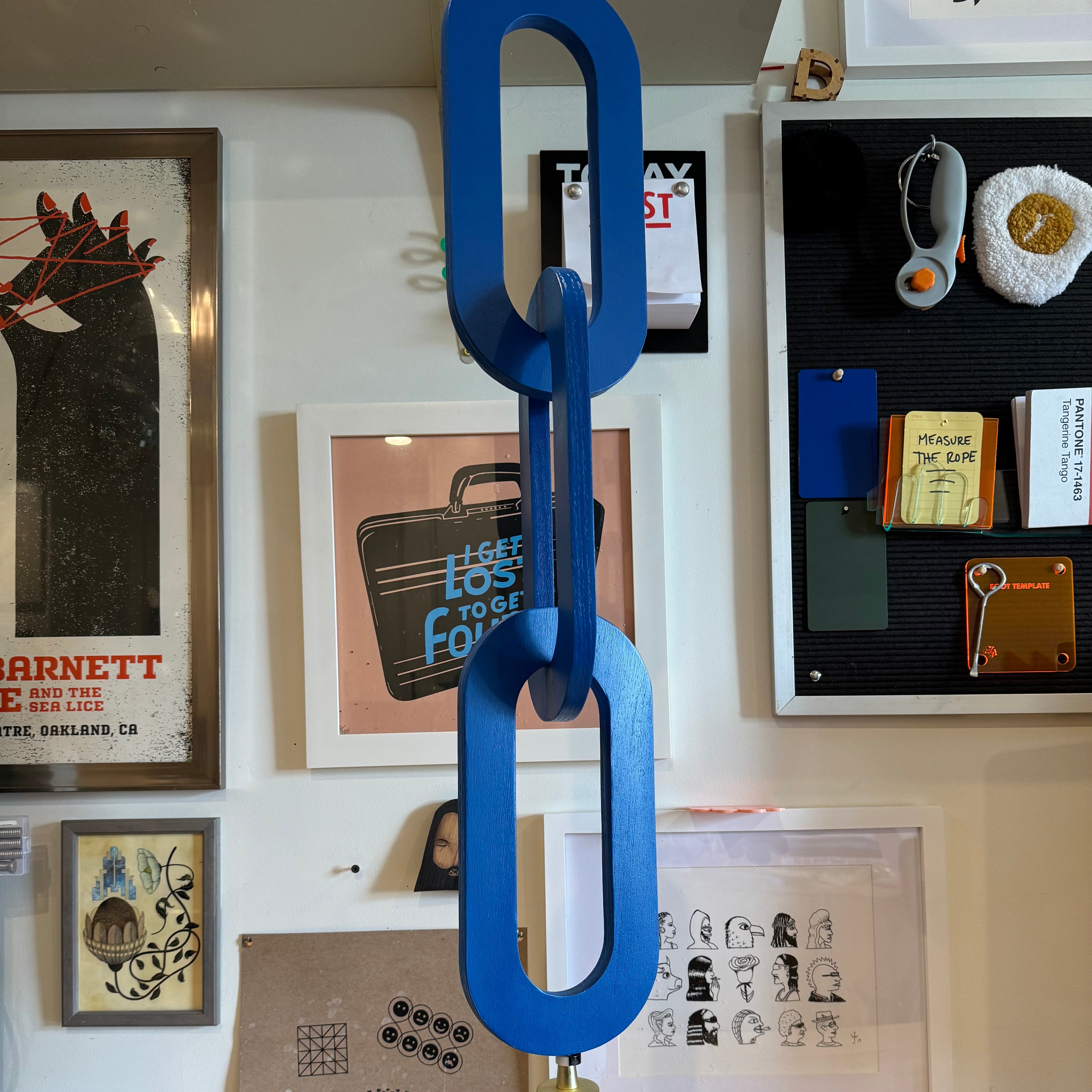 Cobalt and Brass Three Link Lamp – Cool Your Jets